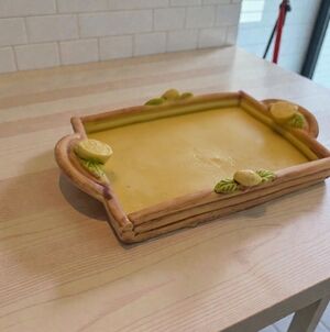 Vintage Ceramic Lemon Trinket Tray — Yellow Mediterranean/European Style Decor